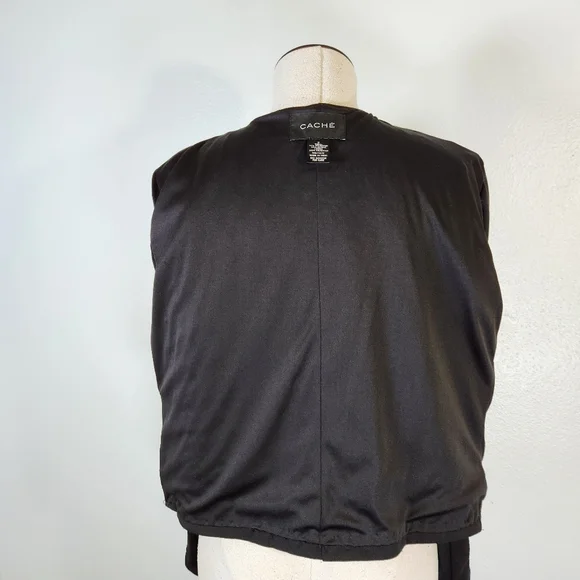 CACHE Embellished Sequin & Beads Evening Dress Black Jacket Medium - Picture 13 of 16